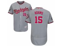 Men's Washington Nationals #15 Matt Adams Grey Road Flex Base Collection 2019 World Series Champions Baseball Jersey