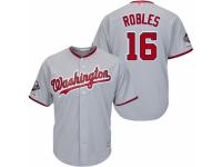 Men's Washington Nationals #16 Victor Robles Grey Road Cool Base 2019 World Series Champions Baseball Jersey