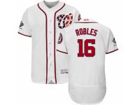 Men's Washington Nationals #16 Victor Robles White Home Flex Base Collection 2019 World Series Champions Baseball Jersey