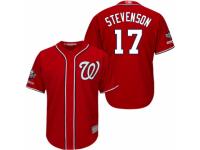 Men's Washington Nationals #17 Andrew Stevenson Red Alternate 1 Cool Base 2019 World Series Champions Baseball Jersey