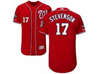 Men's Washington Nationals #17 Andrew Stevenson Red Alternate Flex Base Collection 2019 World Series Champions Baseball Jersey