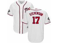 Men's Washington Nationals #17 Andrew Stevenson White Home Cool Base 2019 World Series Champions Baseball Jersey