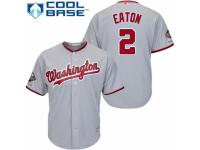 Men's Washington Nationals #2 Adam Eaton Grey Road Cool Base 2019 World Series Champions Baseball Jersey