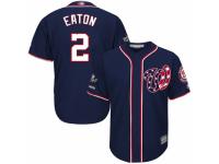 Men's Washington Nationals #2 Adam Eaton Navy Blue Alternate 2 Cool Base 2019 World Series Champions Baseball Jersey