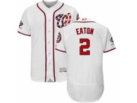 Men's Washington Nationals #2 Adam Eaton White Home Flex Base Collection 2019 World Series Champions Baseball Jersey