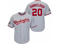 Men's Washington Nationals #20 Kyle Barraclough Grey Road Cool Base 2019 World Series Champions Baseball Jersey