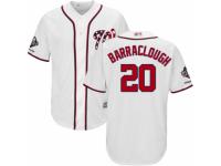 Men's Washington Nationals #20 Kyle Barraclough White Home Cool Base 2019 World Series Champions Baseball Jersey