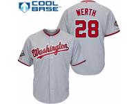 Men's Washington Nationals #28 Jayson Werth Grey Road Cool Base 2019 World Series Champions Baseball Jersey