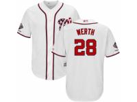 Men's Washington Nationals #28 Jayson Werth White Home Cool Base 2019 World Series Champions Baseball Jersey