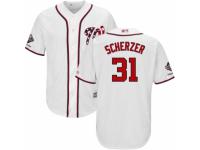 Men's Washington Nationals #31 Max Scherzer White Home Cool Base 2019 World Series Champions Baseball Jersey