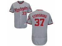 Men's Washington Nationals #37 Stephen Strasburg Grey Road Flex Base Collection 2019 World Series Champions Baseball Jersey