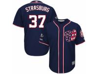 Men's Washington Nationals #37 Stephen Strasburg Navy Blue Alternate 2 Cool Base 2019 World Series Champions Baseball Jersey