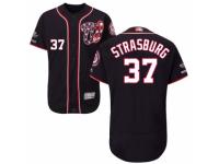 Men's Washington Nationals #37 Stephen Strasburg Navy Blue Alternate Flex Base Collection 2019 World Series Champions Baseball Jersey