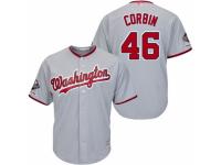 Men's Washington Nationals #46 Patrick Corbin Grey Road Cool Base 2019 World Series Champions Baseball Jersey