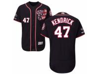 Men's Washington Nationals #47 Howie Kendrick Navy Blue Alternate Flex Base Collection 2019 World Series Champions Baseball Jersey