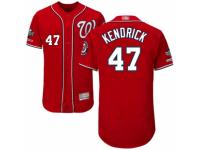 Men's Washington Nationals #47 Howie Kendrick Red Alternate Flex Base Collection 2019 World Series Champions Baseball Jersey