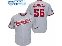 Men's Washington Nationals #56 Joe Blanton Grey Road Cool Base 2019 World Series Champions Baseball Jersey