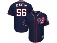 Men's Washington Nationals #56 Joe Blanton Navy Blue Alternate 2 Cool Base 2019 World Series Champions Baseball Jersey