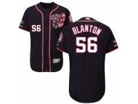 Men's Washington Nationals #56 Joe Blanton Navy Blue Alternate Flex Base Collection 2019 World Series Champions Baseball Jersey