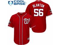 Men's Washington Nationals #56 Joe Blanton Red Alternate 1 Cool Base 2019 World Series Champions Baseball Jersey