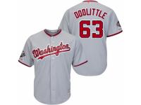 Men's Washington Nationals #63 Sean Doolittle Grey Road Cool Base 2019 World Series Champions Baseball Jersey