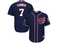 Men's Washington Nationals #7 Trea Turner Navy Blue Alternate 2 Cool Base 2019 World Series Champions Baseball Jersey