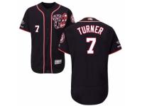 Men's Washington Nationals #7 Trea Turner Navy Blue Alternate Flex Base Collection 2019 World Series Champions Baseball Jersey