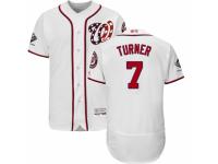 Men's Washington Nationals #7 Trea Turner White Home Flex Base Collection 2019 World Series Champions Baseball Jersey