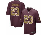 Men's Washington Redskins #23 Quinton Dunbar Game Burgundy Red Gold Number Alternate 80TH Anniversary Football Jersey