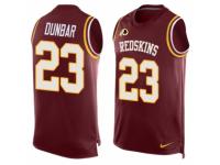 Men's Washington Redskins #23 Quinton Dunbar Red Player Name & Number Tank Top Football Jersey