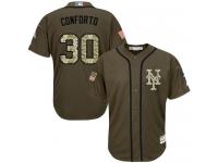 Mets #30 Michael Conforto Green Salute to Service Stitched Baseball Jersey