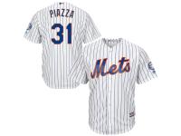 Mike Piazza New York Mets Majestic 2016 Hall Of Fame Induction Cool Base Jersey with Sleeve Patch - White