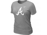 MLB Atlanta Braves Heathered Nike Light Gray Blended T-Shirt Women