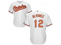 MLB Baltimore Orioles #12 Dariel Alvarez Men White Cool Base Jersey