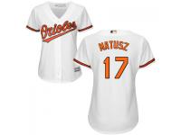 MLB Baltimore Orioles #17 Brian Matusz Women White Cool Base Jersey