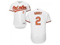MLB Baltimore Orioles #2 J.J. Hardy Men White Authentic Flexbase Collection Jersey