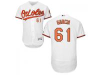 MLB Baltimore Orioles #61 Jason Garcia Men White Authentic Flexbase Collection Jersey