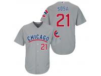 MLB Chicago Cubs #21 Sammy Sosa Men Fashion Cool Base Grey Jerseys