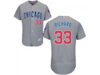 MLB Chicago Cubs #33 Clayton Richard Men Grey Cool Base Jersey
