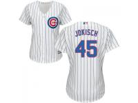 MLB Chicago Cubs #45 Eric Jokisch Women White Cool Base Jersey