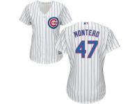 MLB Chicago Cubs #47 Miguel Montero Women White Cool Base Jersey