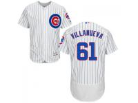 MLB Chicago Cubs #61 Christian Villanueva Men White Authentic Flexbase Collection Jersey
