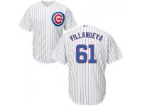 MLB Chicago Cubs #61 Christian Villanueva Men White Cool Base Jersey