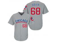 MLB Chicago Cubs #68 Jorge Soler Men Fashion Cool Base Grey Jerseys