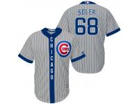 MLB Chicago Cubs #68 Jorge Soler Men Fashion Grey Cool Base Jerseys