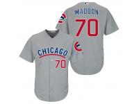 MLB Chicago Cubs #70 Joe Maddon Men Fashion Cool Base Grey Jerseys