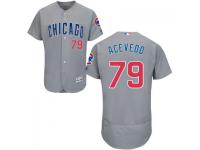 MLB Chicago Cubs #79 Andury Acevedo Men Grey Authentic Flexbase Collection Jersey