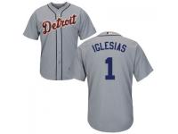 MLB Detroit Tigers #1 Jose Iglesias Men Grey Cool Base Jersey