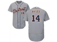 MLB Detroit Tigers #14 Mike Aviles Men Grey Authentic Flexbase Collection Jersey