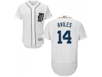 MLB Detroit Tigers #14 Mike Aviles Men White Authentic Flexbase Collection Jersey